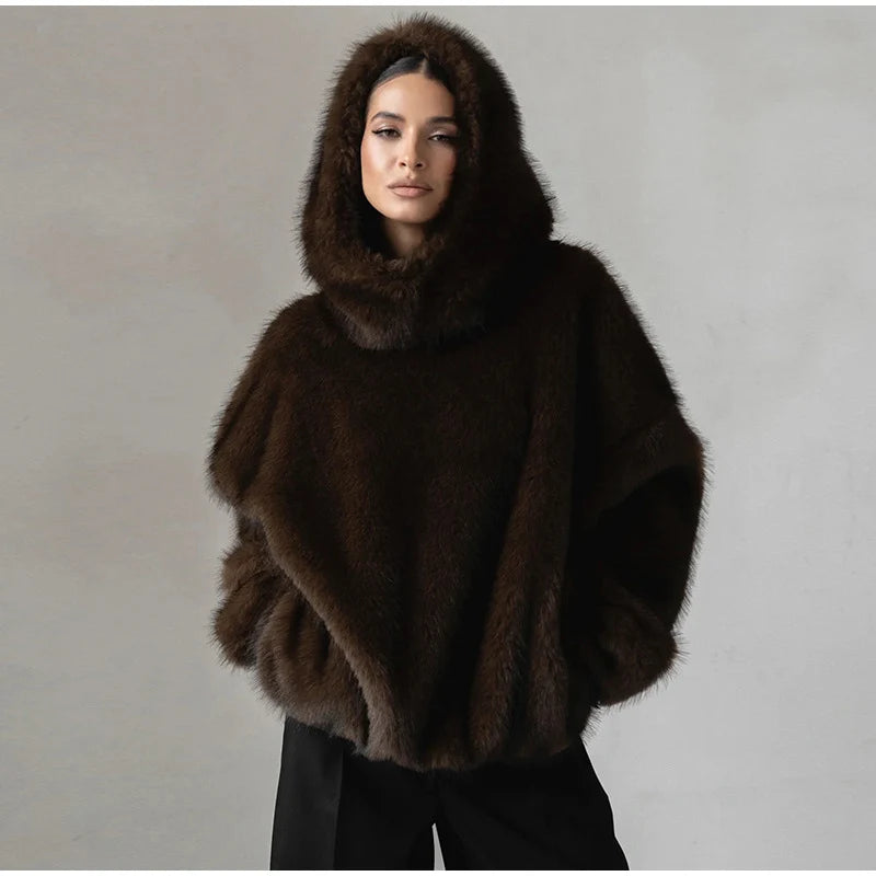 Chic Faux Pelz frauen Mäntel Elegante Revers Binden Gürtel Verdicken Volle Hülse Weibliche Jacken 2025, Herbst Winter Neue dame Streetwears