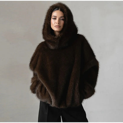 Chic Faux Pelz frauen Mäntel Elegante Revers Binden Gürtel Verdicken Volle Hülse Weibliche Jacken 2025, Herbst Winter Neue dame Streetwears