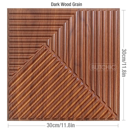 12pcs 30x30cm 3D Stereo Wall Panel Diamond Champagne gold Wood grain tile 3D wall sticker Wood grain living room Bathroom paper