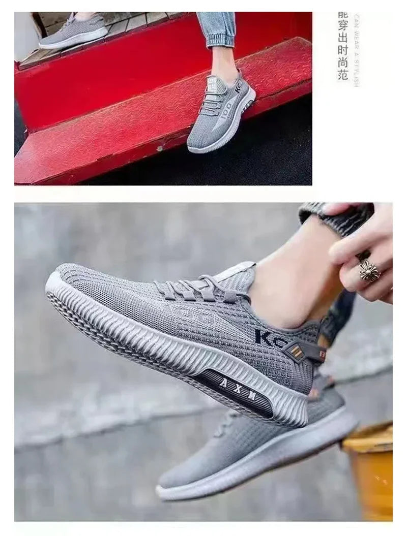Men Shoes Sneakers Casual Shoes Breathable Mesh Comfortable Fashion Shoes Trendy Casual Shoes Student Sports Shoes Mesh.