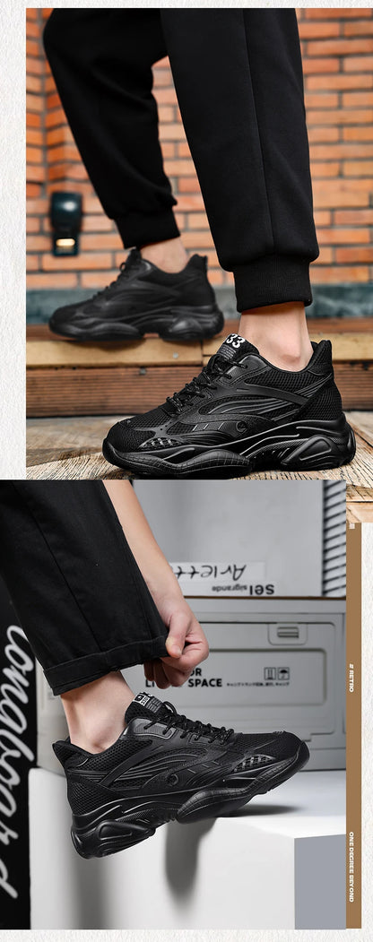 6CM Man Hidden Elevator Shoes Breathable Mesh Sneakers Anti-Slip Thick Sole Comfortable Casual Athletic Sports for Men Non-Slip