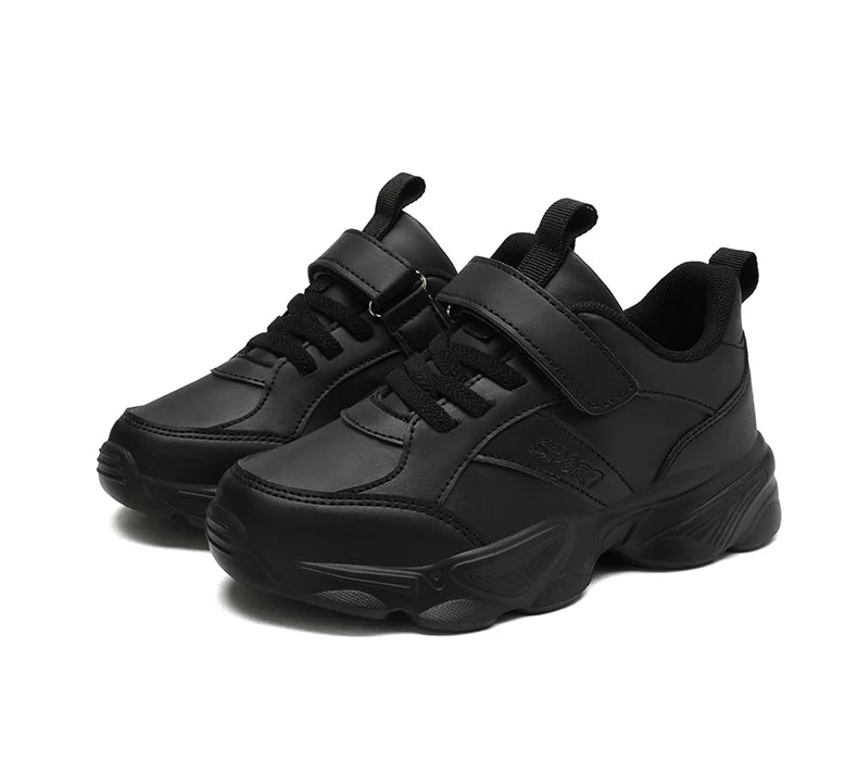 Children Shoes Kids Casual Sneakers Black Pu Leather Sports Shoes for Boy Girls White Shoes School Running Tennis Sneaker.