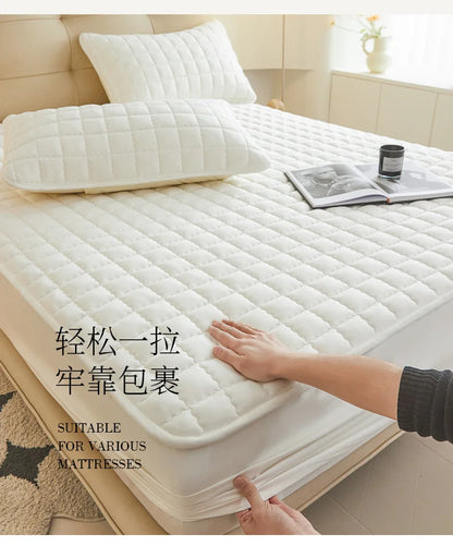 2025 New Thickening Quilted Waterproof Mattress Skin-friendly Slow rebound Cushion Anti-wrinkle Single double size Fitted Mat.