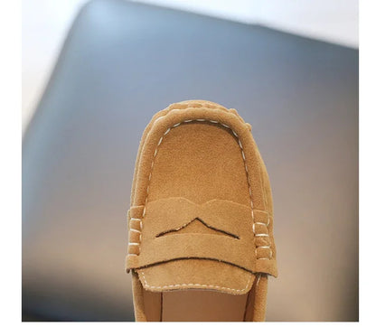 Boy Leather Shoe Fashion Solid Color Versatile Kids School Causal Single Shoes Breathable Non-slip Children Slip-on Flat Loafers.