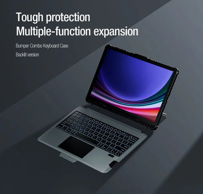 NILLKIN Magic Keyboard For Samsung Galaxy Tab S10 FE+ Case Backlight Keyboard For Samsung S10/S9 Plus Case With Len Protection.