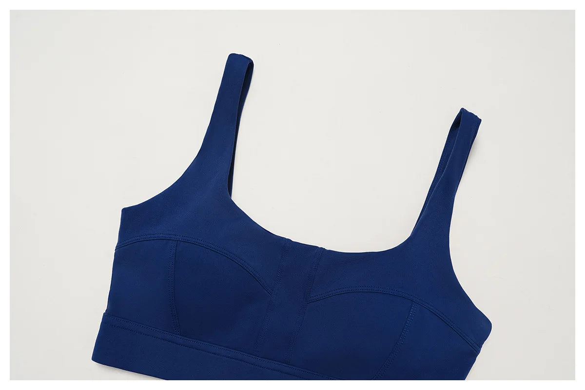 Customized LOGO women's new nude yoga suit tight shock-proof sports running outdoor fitness yoga suit two-piece set