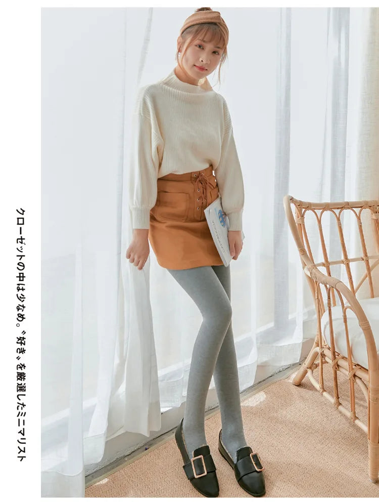 Women's Fall Winter Ribbed Vertical Stripe Thermal Leggings Fleece Thickened  Street Ready Seamless High Waist Thermal Pants.