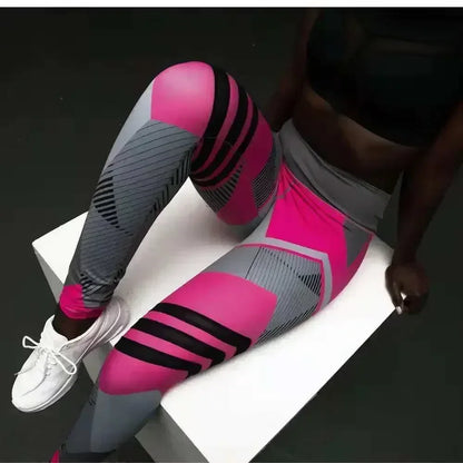 Women Quick Dry Sport Fitness Leggins Geometric Printed Sports Pants Yoga Pants Leggings Slim Tights Trousers For Women S-XXXL.