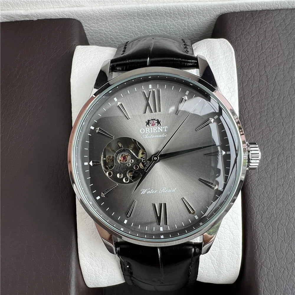 Orient Double Lion Classic Watch Series Refurbished Second Hand Automatic Mechanical Skin Watch Hollow Men's Watch RA-AG002.