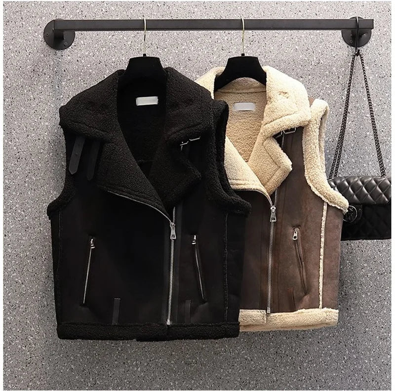 Ärmellose Jacke weibliche Pu Leder Weste Mantel Frauen 2024 Herbst Winter neue Motorrad Weste lose Oberbekleidung Roman beliebte Top.