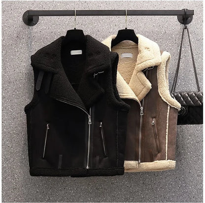 Ärmellose Jacke weibliche Pu Leder Weste Mantel Frauen 2024 Herbst Winter neue Motorrad Weste lose Oberbekleidung Roman beliebte Top.