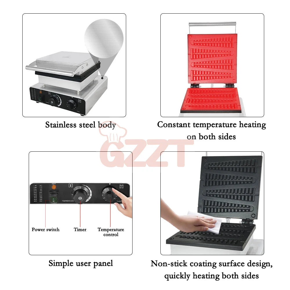 GZZT 1750W Electric Waffle Pancake Maker Waffle Stick Machine Lolly Waffle Maker Christmas Tree Shape Waffle Maker 110V 220V.