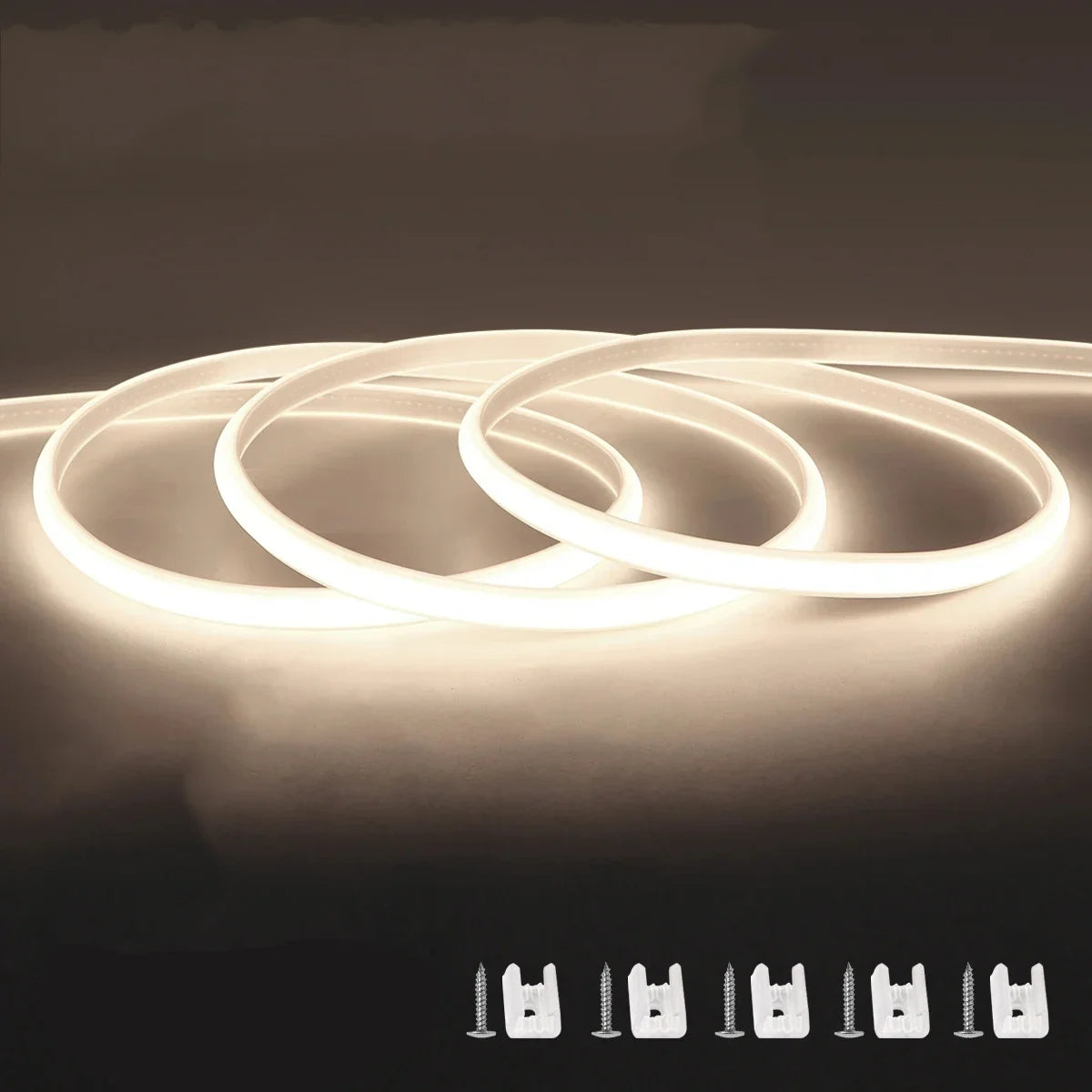 35M Neon Soft Tube Cob LED Strip Light Super Bright 320LEDs/m RA90 with Switch EU/US Plug Waterproof Outdoor Decor 110V 220V