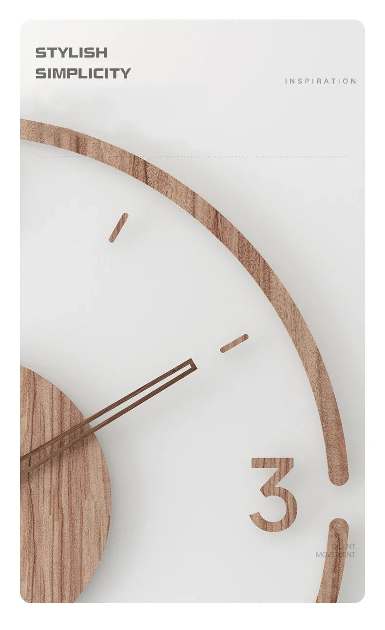 35 cm Wanduhr Wohnkultur Massivholz Kreative Stille Quarzuhr Wohnzimmer Dekoration Stumm Nordic Wanduhr X-Space