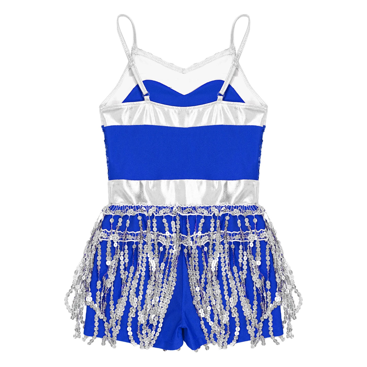 Kinder Mädchen Latin Tanz Kostüm Jazz Samba Cha-Cha Eiskunstlauf Trikot Kleid glänzende Pailletten Quaste Bodysuit für Bühnen performance.