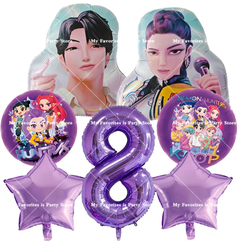 Kpop Dämon Jäger Geburtstag Luftballons Set Anzahl Ballon Anzug Folie Ballon Cartoon Geburtstag Party Liefert Dekor Baby Dusche Geschenk