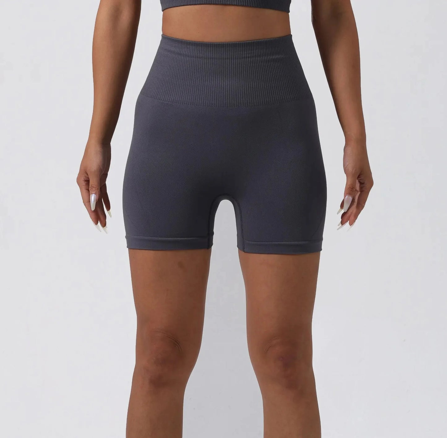 High Waist Nylon Seamless Knitted Yoga Wear Fitness Sportswear Quick Dry Breathable Butt Lifting Slimming Exercise Set