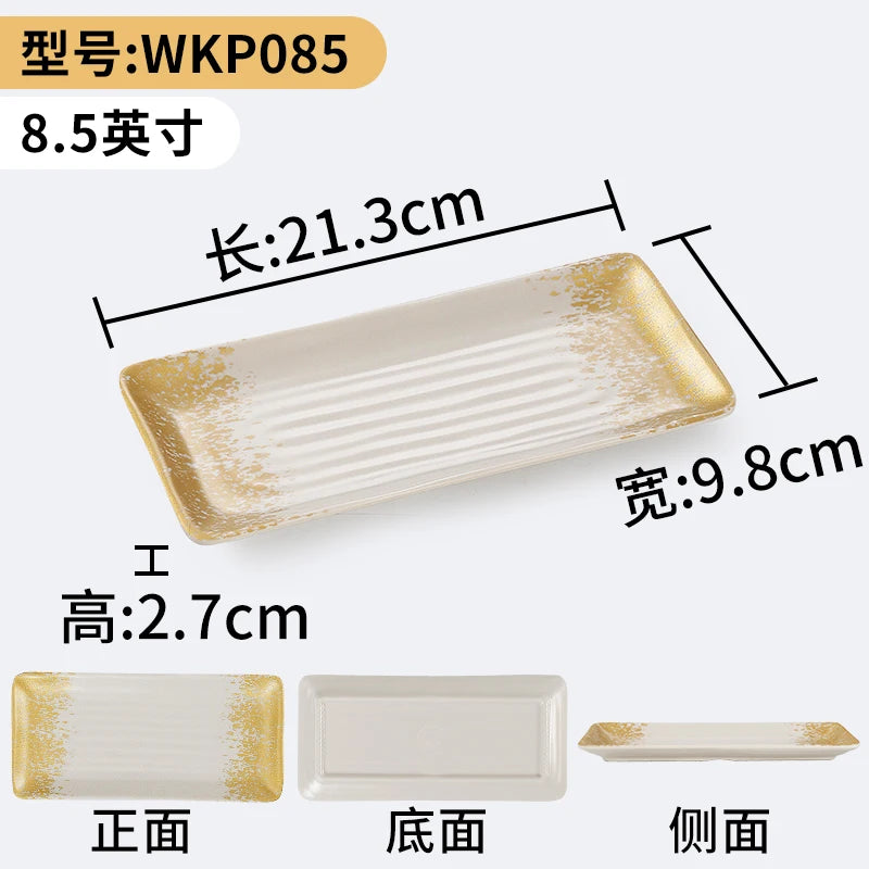 1Pc Thickened Melamine Tableware Not Easily Broken Plastic Barbecue Plate Merchant Dining Plate Household Kitchen Accessories