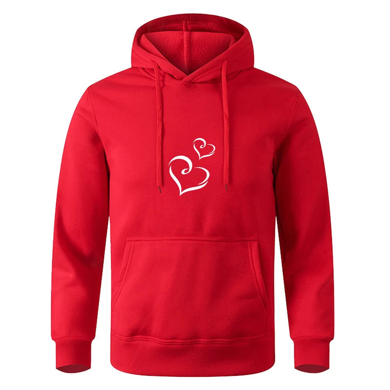 Autumn Fleece Solid Color Korean Fashion Drawstring Pockets Finger Heart Hooded Long Sleeve Loose Hoodie Sweatshirts Top.