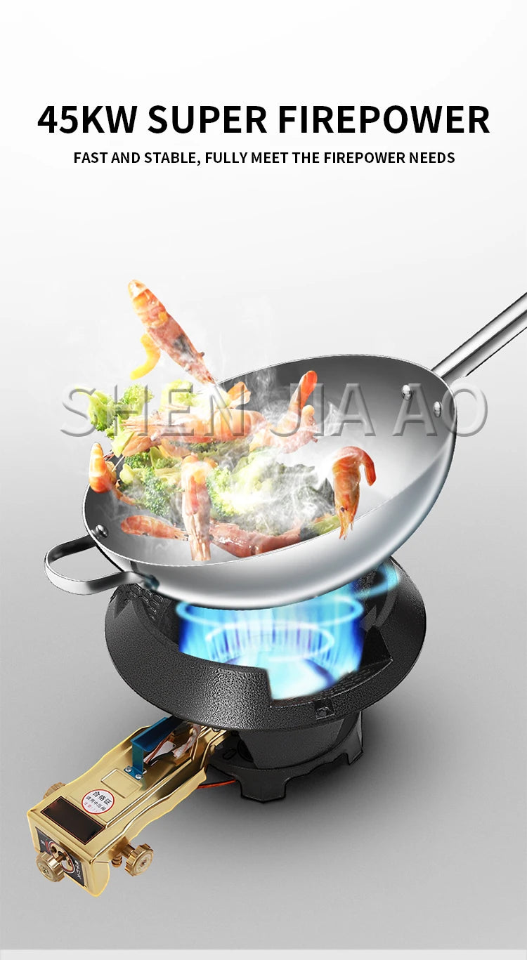 Commercial High-pressure Gas Stove Single-hole High-pressure Liquefied Gas Stove for Hotel Restaurants 8#/10#.