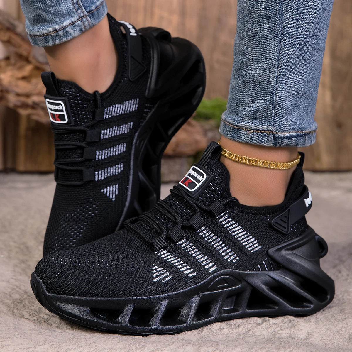 YRZL Unisex Running Shoes Men Women Lightweight Mesh Breathable Comfortable Flat Soft Tennis Shoes Summer Lace-up Sneakers Man