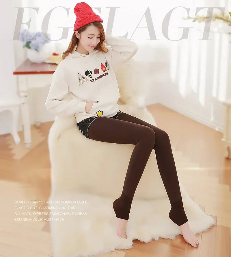 Women Winter Warm Tights Plus Size Pantyhose Thick Velvet Cashmere Fashion Colorful Tights Nylon Stretch Black Sexy High Tights