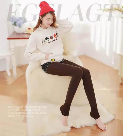 Women Winter Warm Tights Plus Size Pantyhose Thick Velvet Cashmere Fashion Colorful Tights Nylon Stretch Black Sexy High Tights