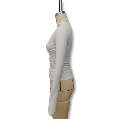 Fashionable Solid Color Women's Polo/Turtle Neck Top 2024 Autumn/Winter New Arrival Slimming Effect Long Sleeve T-Shirt