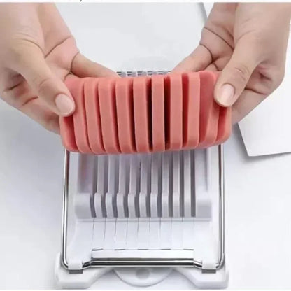 Multifunctional Luncheon Meat Slicer Stainless Steel Fruit Slicer Household Egg Hot Dog Cheese Slicer Kitchen Tools.