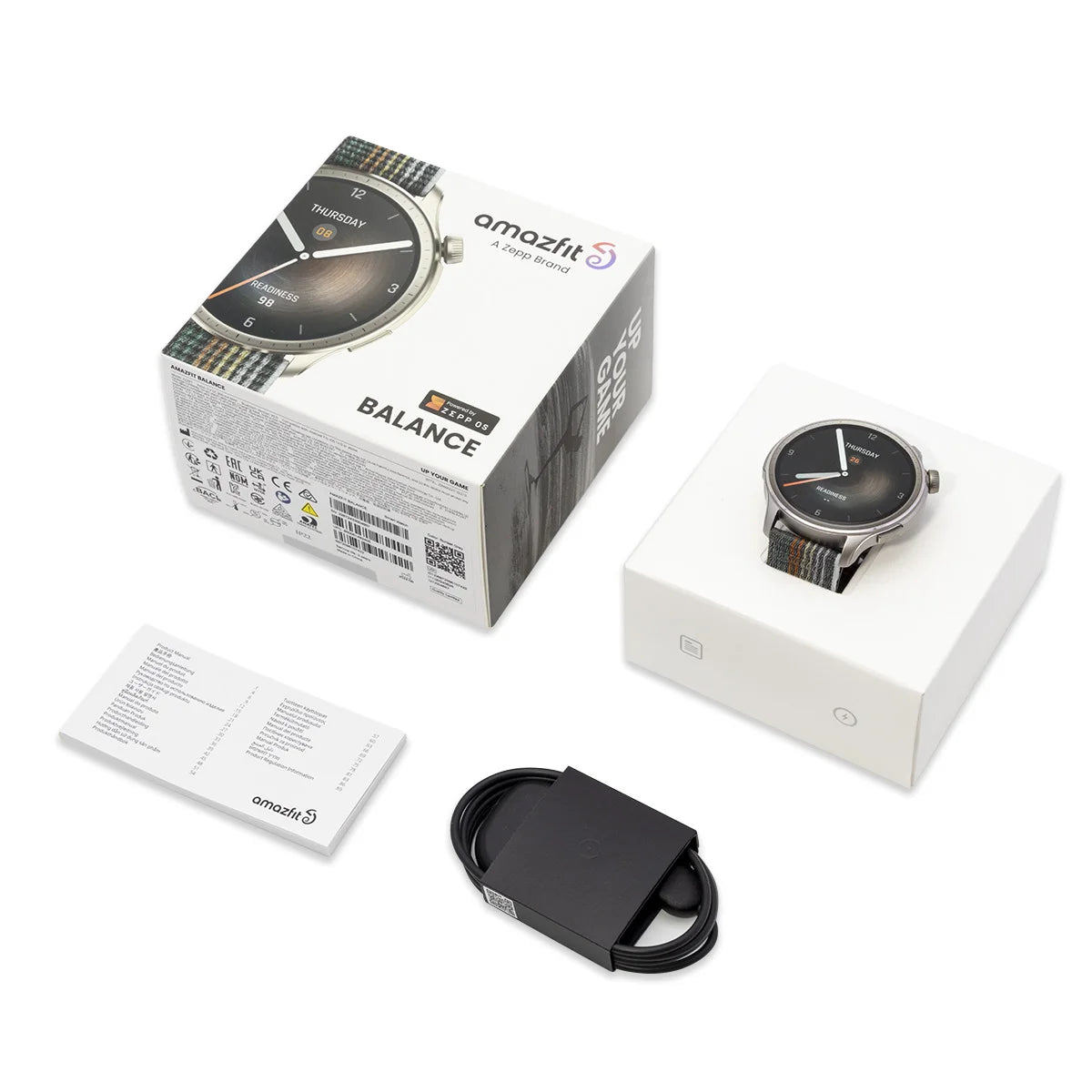 Amazfit Balance Smart Watch Body Composition Sleep Recovery GPS Alexa Bluetooth Calling 14 Day Battery Life 150 Sports for men's.