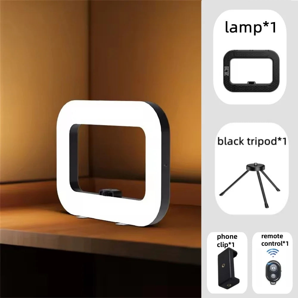 FANGTUOSI New Handheld Ring LED Rechargeable Fill light Portable Mobile Phone Live Photography Desktop Rabbit Cage Selfie Light