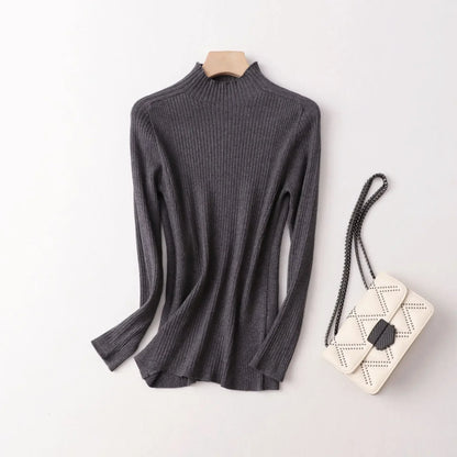 Yuyue Autumn and Winter Silk Cashmere Blended Turtleneck Sweater Women's Korean Version Fashion Slim-fit Pullover Long-sleeved F