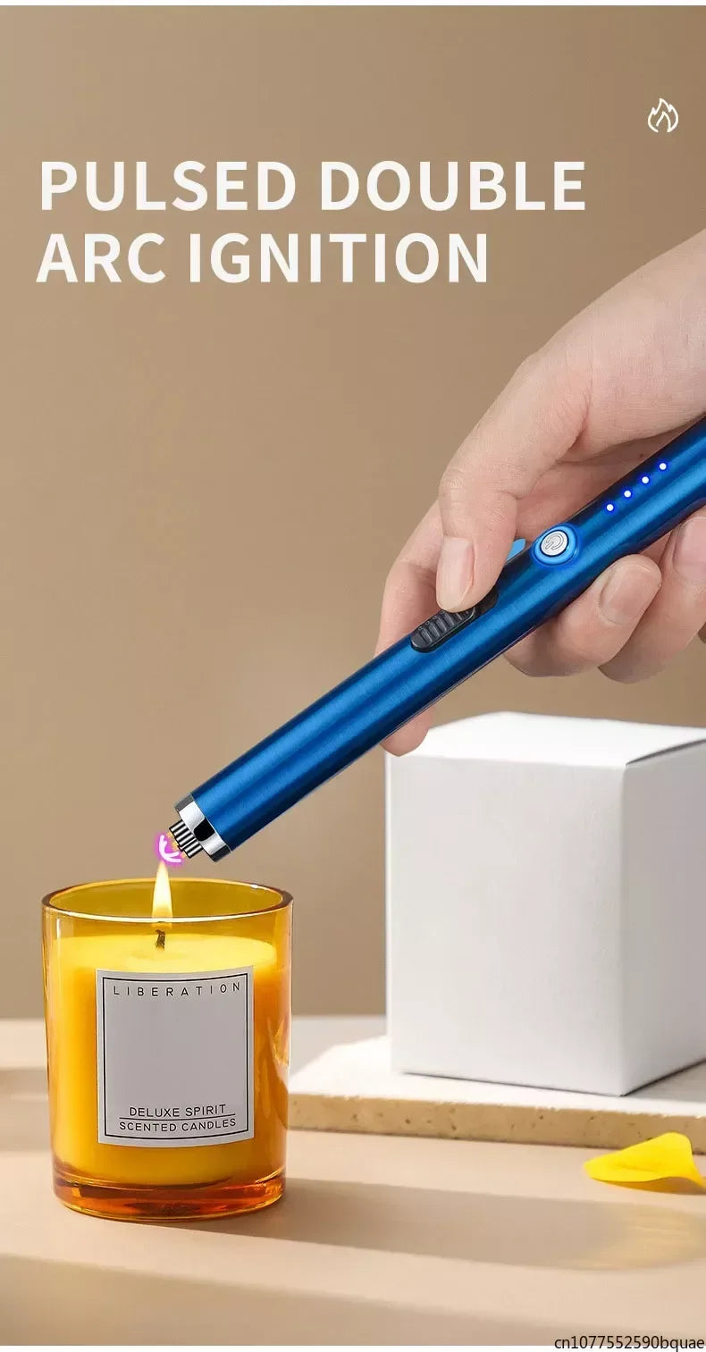 Outdoor Portable Pulse Ignition Gun, Gas Stove Candle BBQ Cooking Kitchen Double Arc Lighter, USB Electronic Lighter.