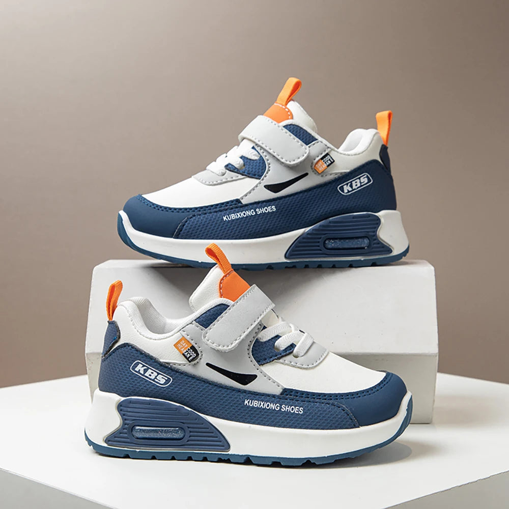 PU Leather Sport Shoes For Children 2025 Trend Fashion Kid's Sneakers Soft-soled Outdoor Boy's Girl's Running Shoes.