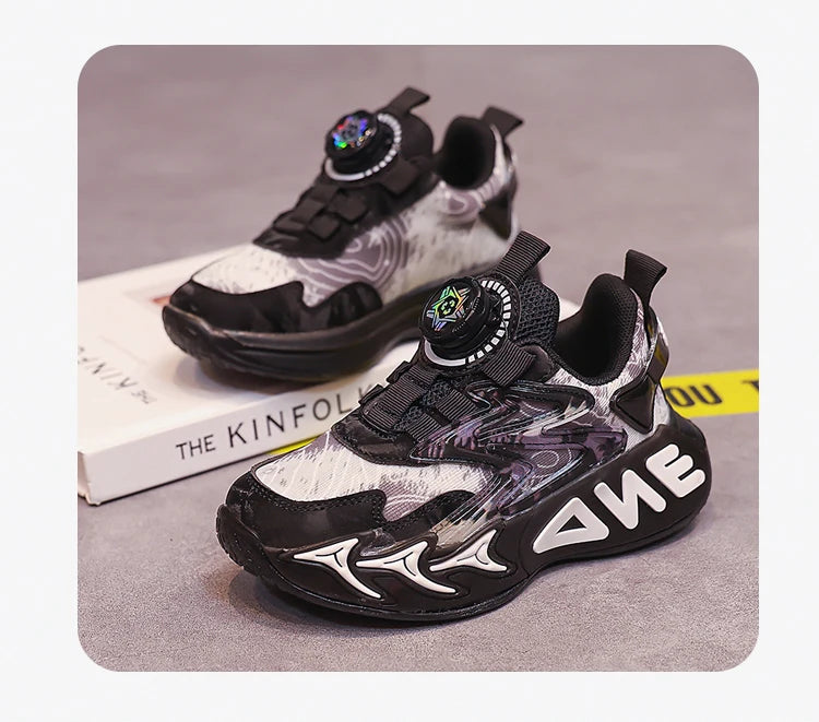 Fashion Print Children Shoes Boys Sneaker Autumn PU Leather Luxury Kids Casual Sneaker Platform Sports Tennis Shoes for Boy.