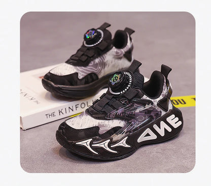 Fashion Print Children Shoes Boys Sneaker Autumn PU Leather Luxury Kids Casual Sneaker Platform Sports Tennis Shoes for Boy.