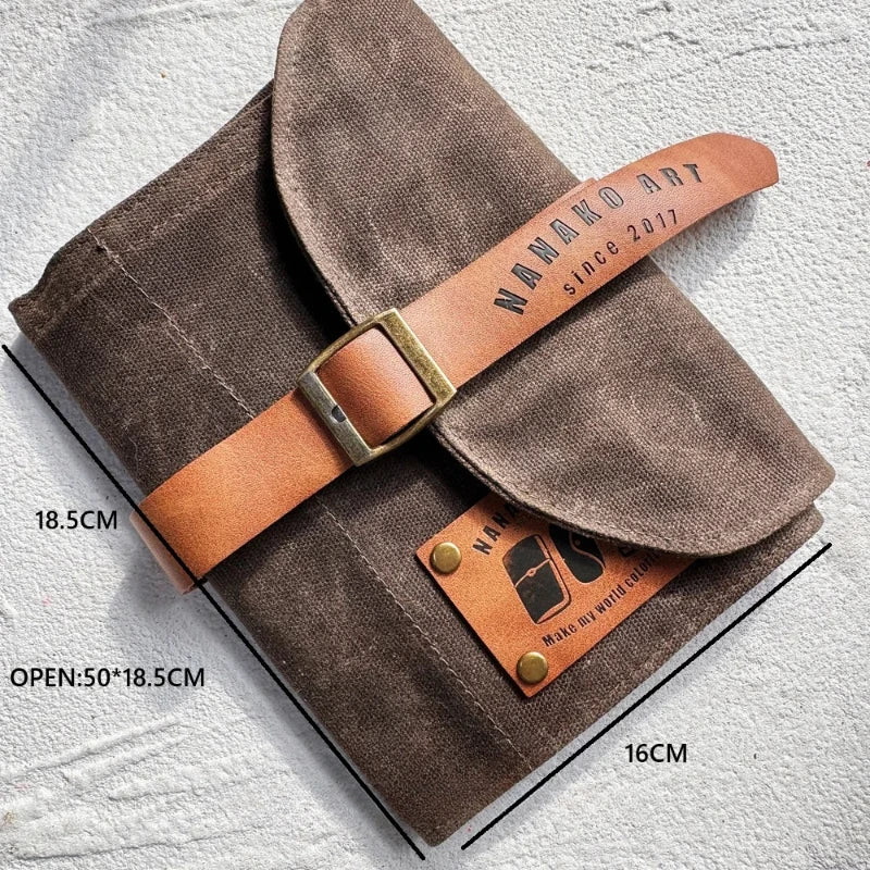 Öl Wachs Leder Bleistift Tasche Wasserdichte Leinwand Vorhaut Karabiner Künstler Student Reise Tragbare Lagerung Tasche Kunst Liefert.