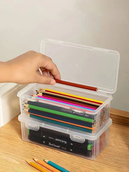 1/2/3/4 stücke Kunststoff Transluzenten Bleistift Fall Große Kapazität Bleistift Boxen Tragbare Lagerung Organizer Box Student büro Liefert.