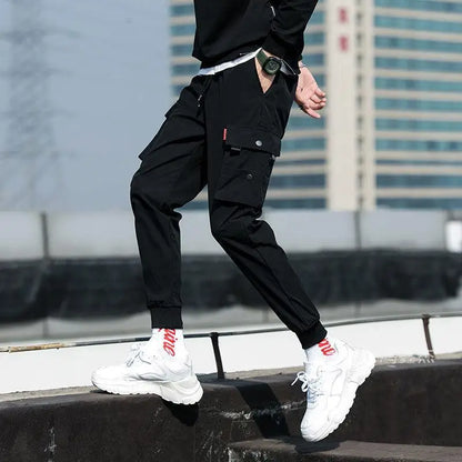 2025  New Trendy Solid Color Pants, Multi Flap Pocket Men's Cargo Pants, Loose Casual Outdoor Pants, Men's Work Pants oversized.