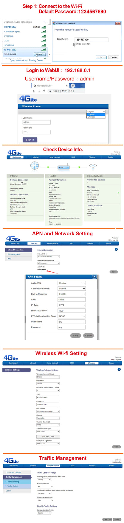 KuWFi Mobile Wifi Router 10000mAh Portable Lte Router CAT4 Outdoor Travel Pocket Wifi Hotspot with RJ45 TS9 Antenna Port WPS.
