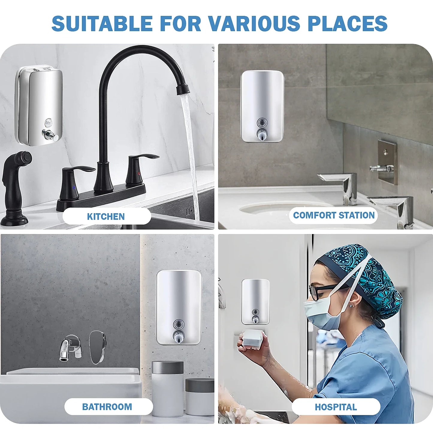 850ML/1050ML Seifenspender Edelstahl Wandmontage Badezimmer Flüssigseife Waschmittel Duschgel Aufbewahrungsflasche Toilette Küche