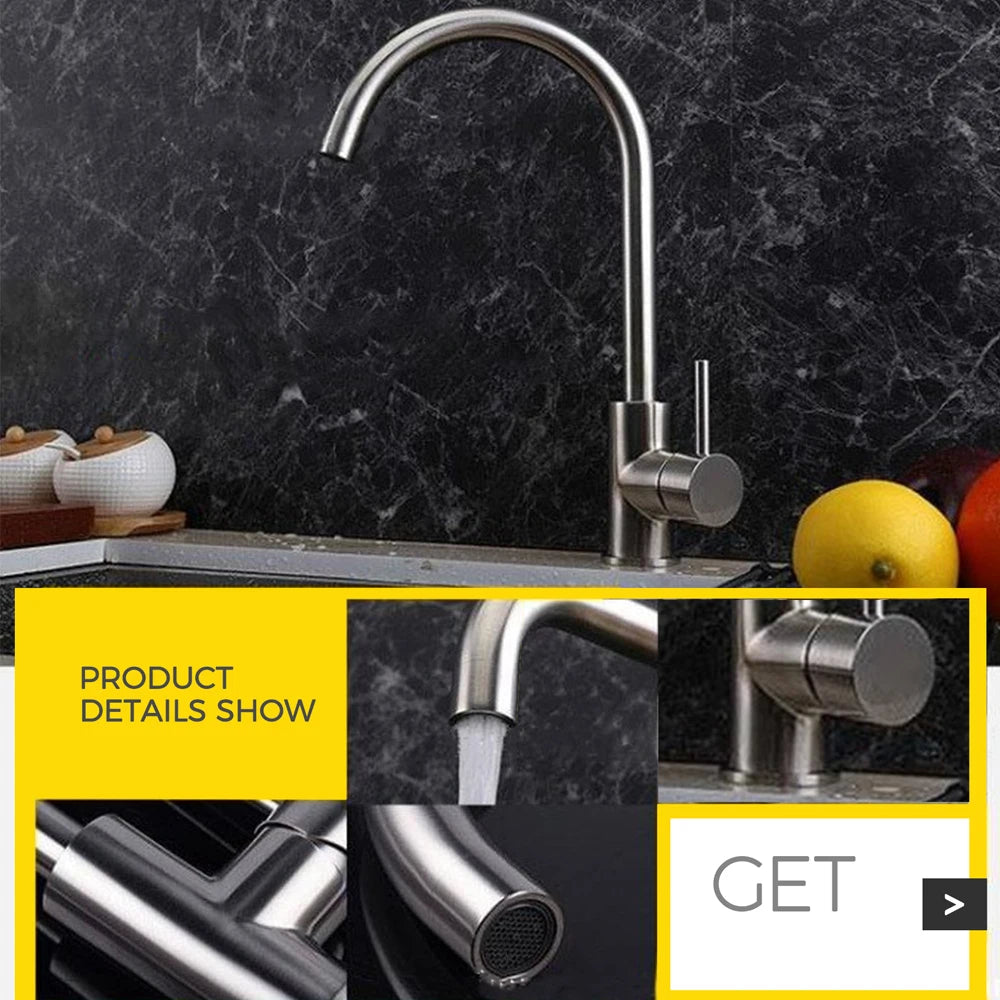 Black Kitchen Faucet Stainless Steel Kitchen Mixer Single Handle Single Hole Kitchen Faucet Brushed Nickle Mixer Sink Tap