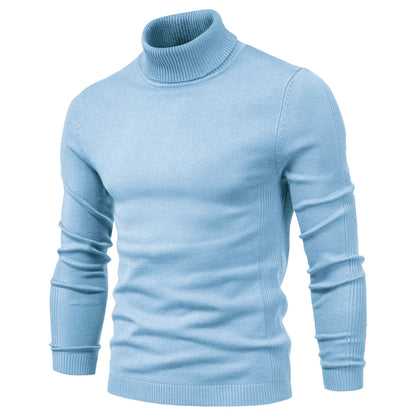 New Winter Turtleneck Thick Mens Sweaters Casual Turtle Neck Solid Color Quality Warm Slim Turtleneck Sweaters Pullover Men