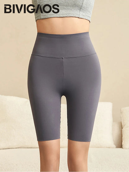 BIVIGAOS Summer Shark Biker Shorts Women High Waist Knee Short Leggings Bodybuilding Sexy Shorts Running Sports Cycling Shorts.