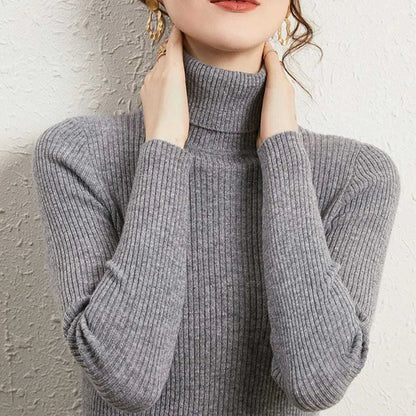 JMPRS Rollkragenpullover Frauen Mode Einfache Winter Pullover Jumper Hohe Elastische Gestrickte Herbst Weibliche Grundlegende Tops Casual Bluse