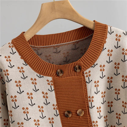 Women Sweater Muslim Knitting Suit Two Piece Sets Pullover Print Knitted Long Skirt Outfits Casual Knitwear Ensemble Autumn 2025.