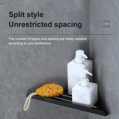 Badezimmerregal, Eck-Duschregal, ohne Bohren, Eck-Organizer aus Edelstahl 304, Aufbewahrung, robustes, hohles Shampoo-Regal