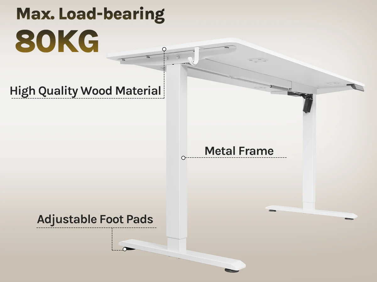 WOLTU Elektrischer stehender Computertisch, höhenverstellbarer, ergonomischer Arbeitstisch mit USB-Ladeanschluss und Speichersteuerung