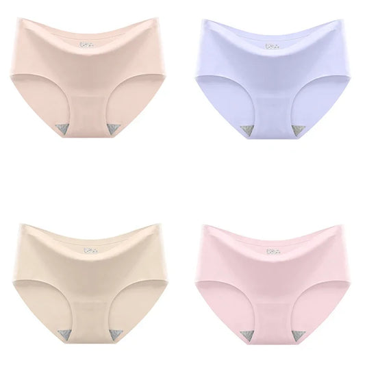 9 Pcs/Lot Seamless Women's Panties Solid Color Middle Waist Briefs Sexy Underwear for Girls And Women.