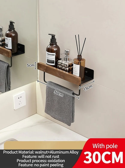 Holz Aluminium Material Badezimmer Regal Organizer Eckregal Shampoo Lagerregal Dusche Wandregal Badezimmer Organizer
